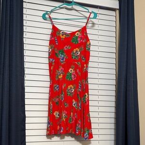 Old Navy Red Dress with Floral Design